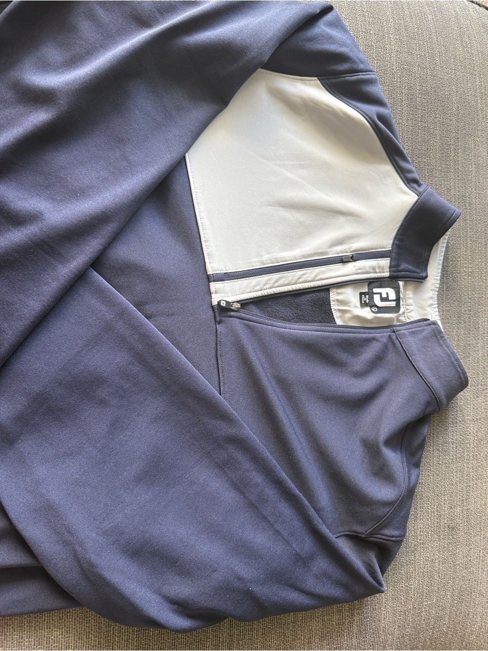 FootJoy Navy and White Golf Quarter-Zip Jacket
